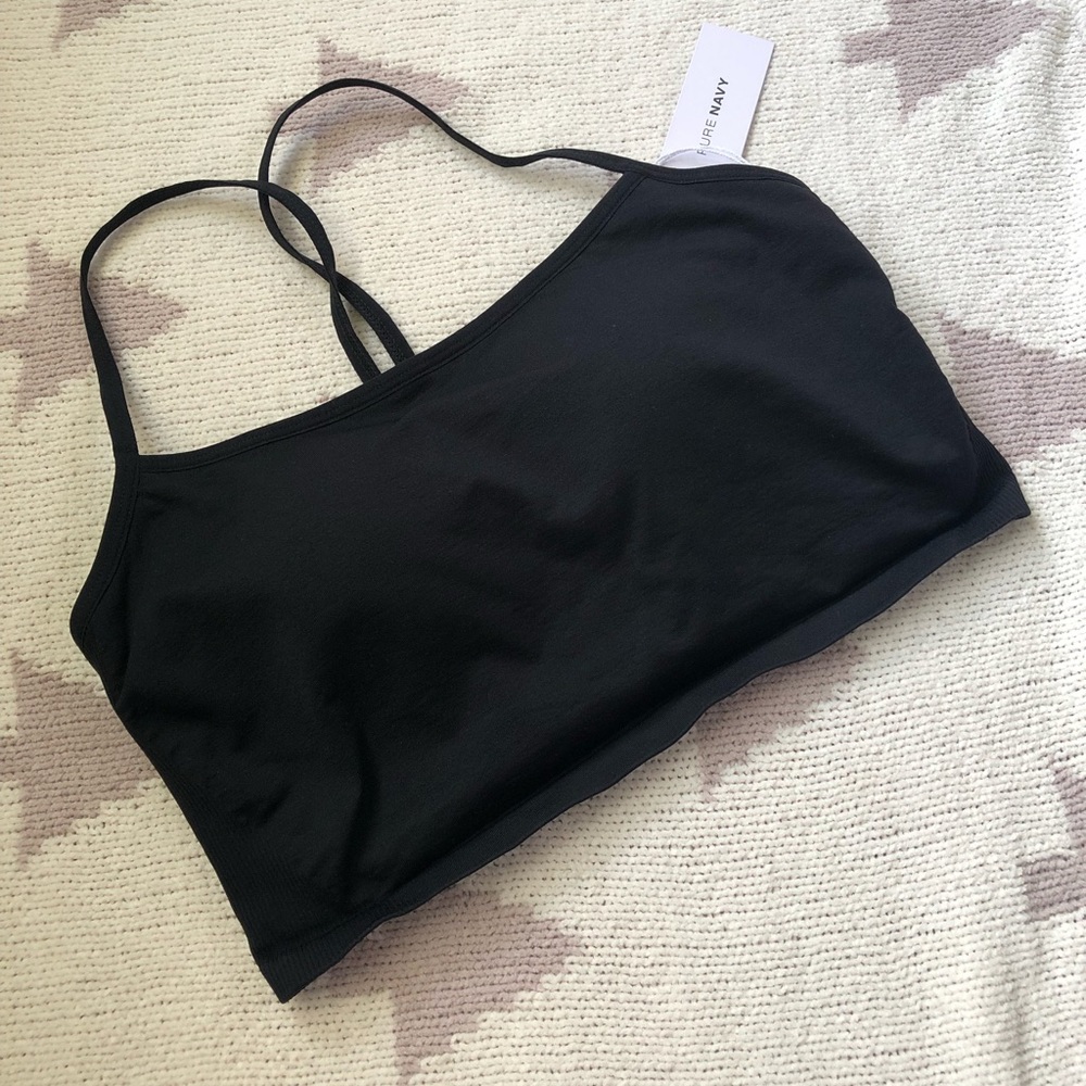 2024 Pure Navy V-Back Longline Sport Bra Black